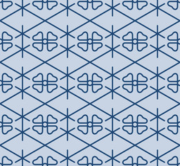 Japanese Honeycomb Flower Art Seamless Pattern