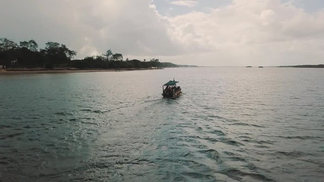 Drone footage of a Boat in Lamu Kenya