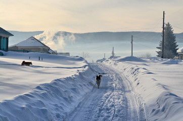 South Urals. The village is located in the mountains. Snow starts to melt only at the end of March