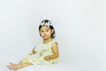 Fototapeta premium Portrait of cute asian little girl