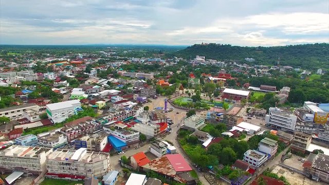 Bird's Eye View of Uthai Thani Province with Sakae Krang river, Thailand. 3