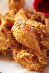 Fried chicken with parsley 