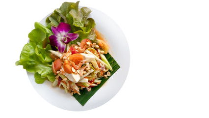 spicy papaya salad with salted egg