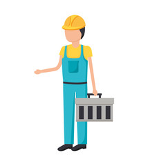 construction worker with toolkit