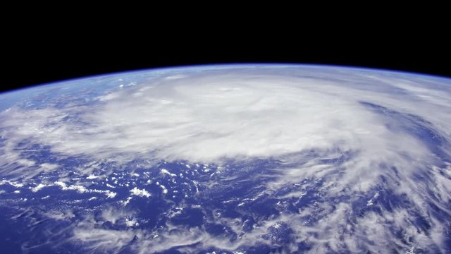 Shot from space to the earth storm 