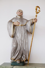 Statue of Saint in the Church of Saint Bartholomew in Leutershausen, Germany 