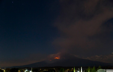 Puebla Mexico- March 18, 2019 Popocatepetl volcano eruption