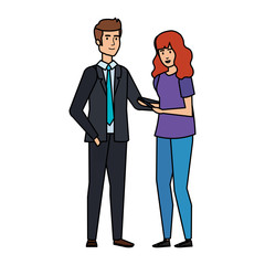 young couple avatars characters