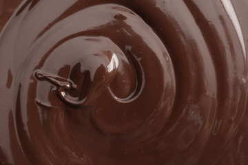 Sweet melted chocolate, closeup