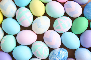 Beautiful Easter eggs as background