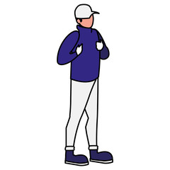 adventurous man with cap avatar character