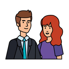 young couple avatars characters