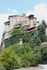 Monastery of Rousanou (St. Barbara) in Meteora rock formation Kalambaka Greece