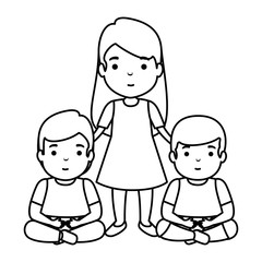 mother with sons characters