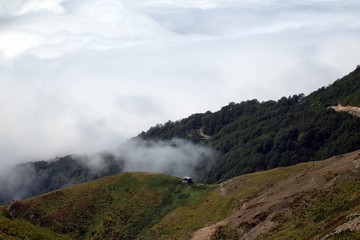 The top of the mountain the sea of clouds 