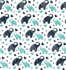 Cute elephant seamless  pattern
