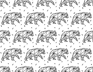 Geometric bear seamless vector pattern