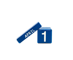 isolated calendar of cubes on a white background