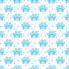 Paw print seamless vector pattern 