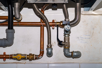 boiler gas heater pipe connection
