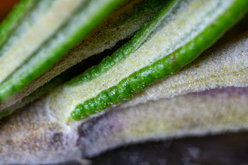 Rosemary leaf oil essence detail macro