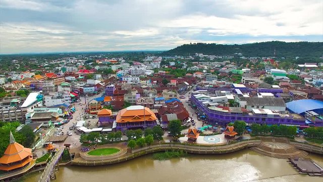 Bird's Eye View of Uthai Thani Province with Sakae Krang river, Thailand. 6