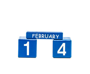 isolated calendar of cubes on a white background