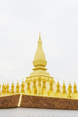 Fototapeta premium Pha That Luang (or Great Stupa) is The One Attractive Landmark of Vientiane City of Laos.