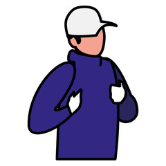 adventurous man with cap avatar character