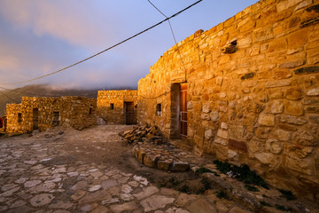 Old stony village Dana in Jordan - obrazy, fototapety, plakaty
