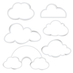Cloud paper set with shadow