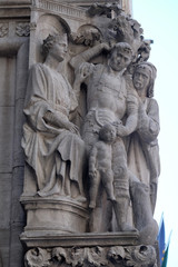 Fototapeta na wymiar Judgment of Solomon, detail of the Doge Palace, St. Mark Square, Venice, Italy, UNESCO World Heritage Sites