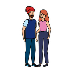 young couple avatars characters
