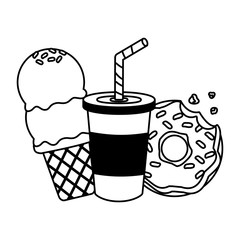 soda ice cream donut fast food