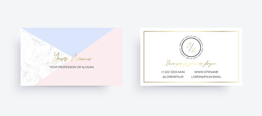 Marble business card with Geometric design