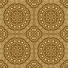Gold symmetry pattern and geometric golden design,  background yellow.
