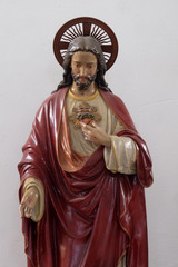 Sacred Heart of Jesus statue in the Church of Assumption of the Virgin Mary in Pokupsko, Croatia
