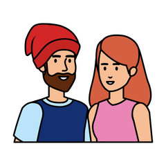 young couple avatars characters