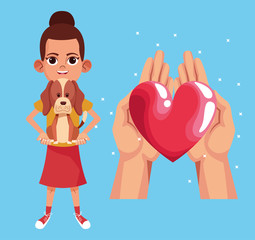 Kid donation charity cartoon