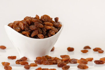 Raisins isolated on white background