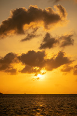 Colorful sunset above the sea. Summer vacation concept. Thailand