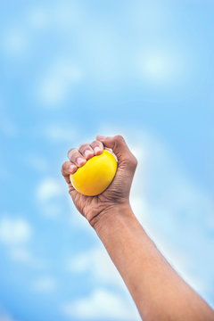 Hand Pressing Stress Ball