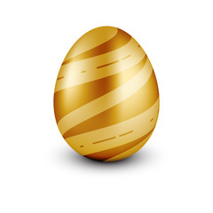 Gold egg isolated on white