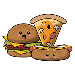 Fast food kawaii cartoon