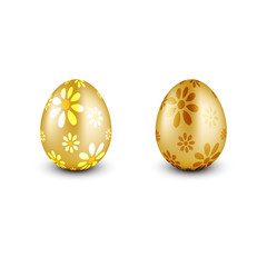 Gold egg isolated on white