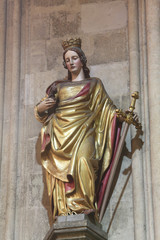 Saint Catherine of Alexandria, statue in Zagreb cathedral 