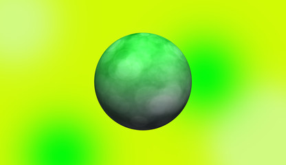 green ball isolated on yellow background