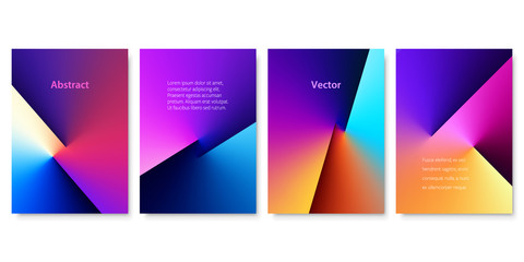 Set of Colorful Angle Gradient Backgrounds. Minimalistic Cover Design for Branding, Banners, Posters and Brochures. EPS10 Vector. - 256162952