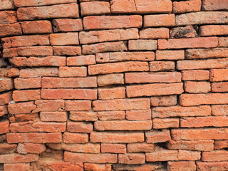 red old bricks wall pattern texture background.