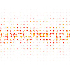 Ornament of red and yellow dots  on white background